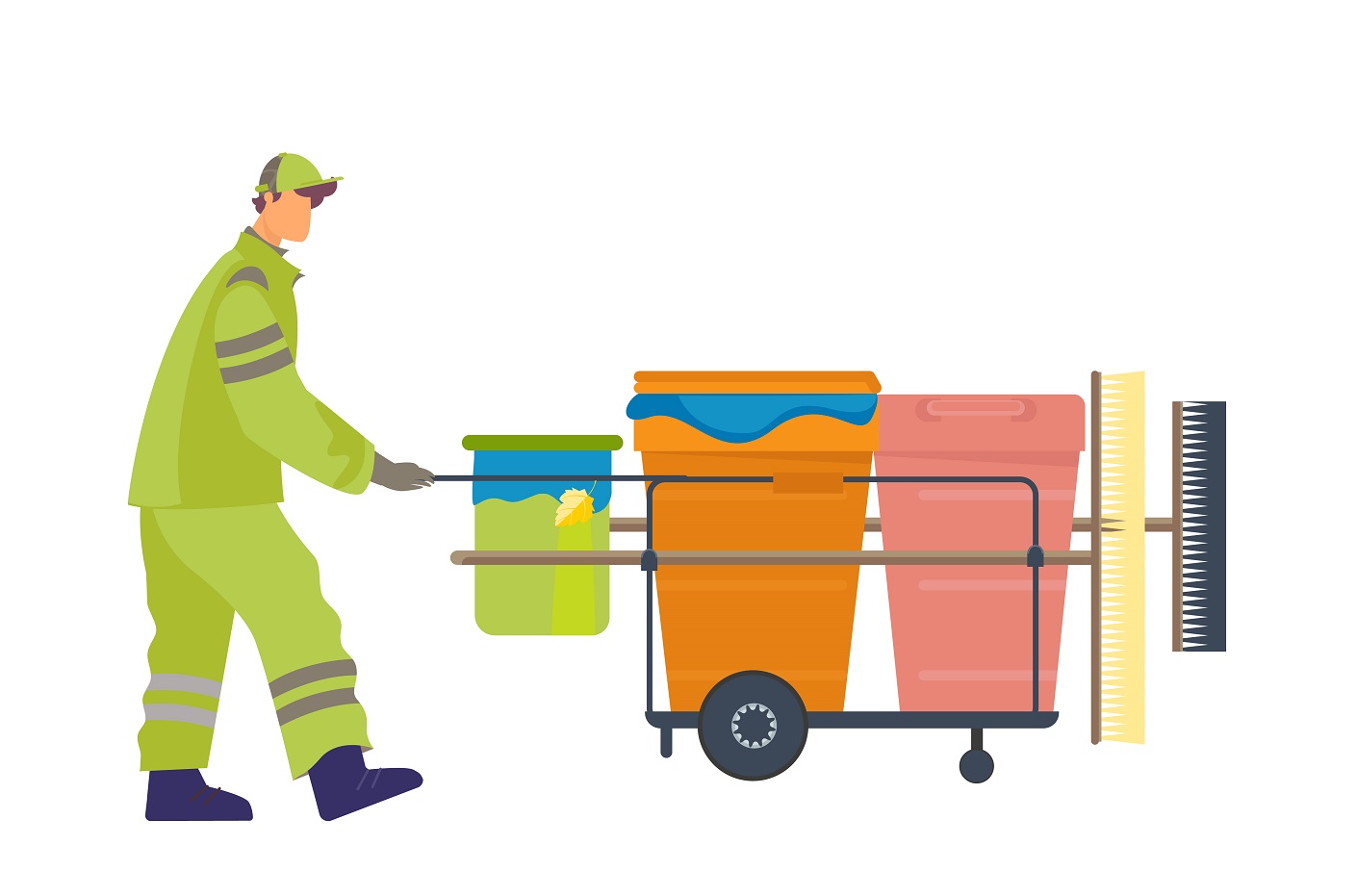Streets Cleaning Flat Illustration